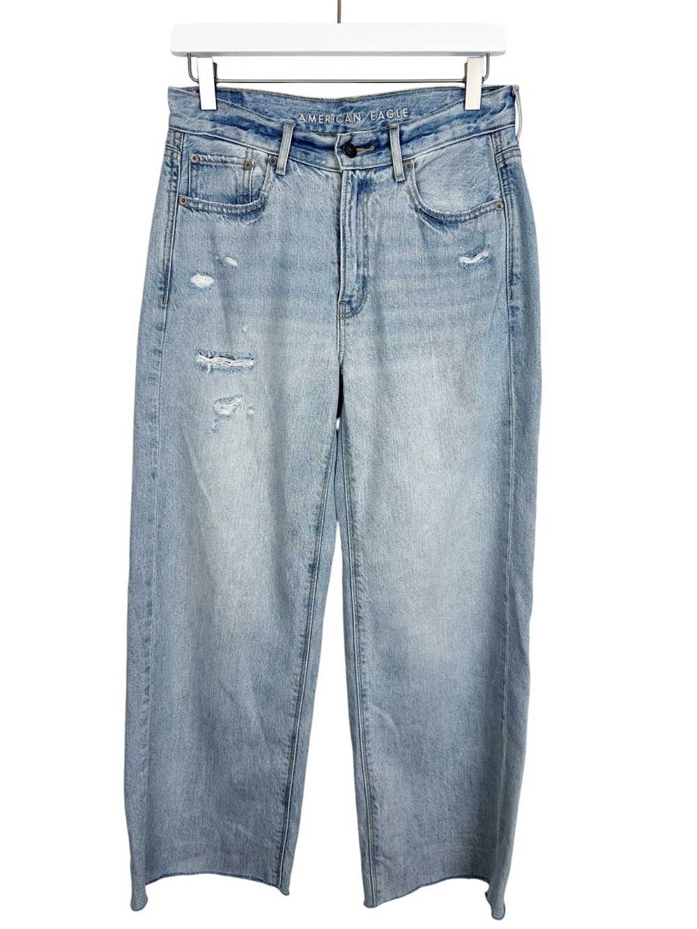 American Eagle Skater Jeans Women's Size 2 Regular Light Wash Distressed